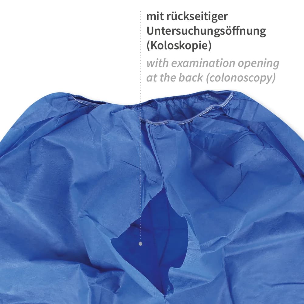 Kolonoskopi-shorts med detalj på undersøkelsesåpning bak