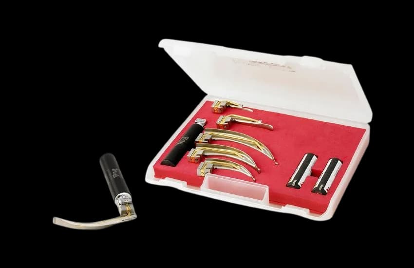 MR-kompatibelt laryngoskopsett – 5 blader