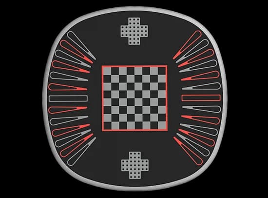 Spillbrett-topp med sjakk, dam og backgammon